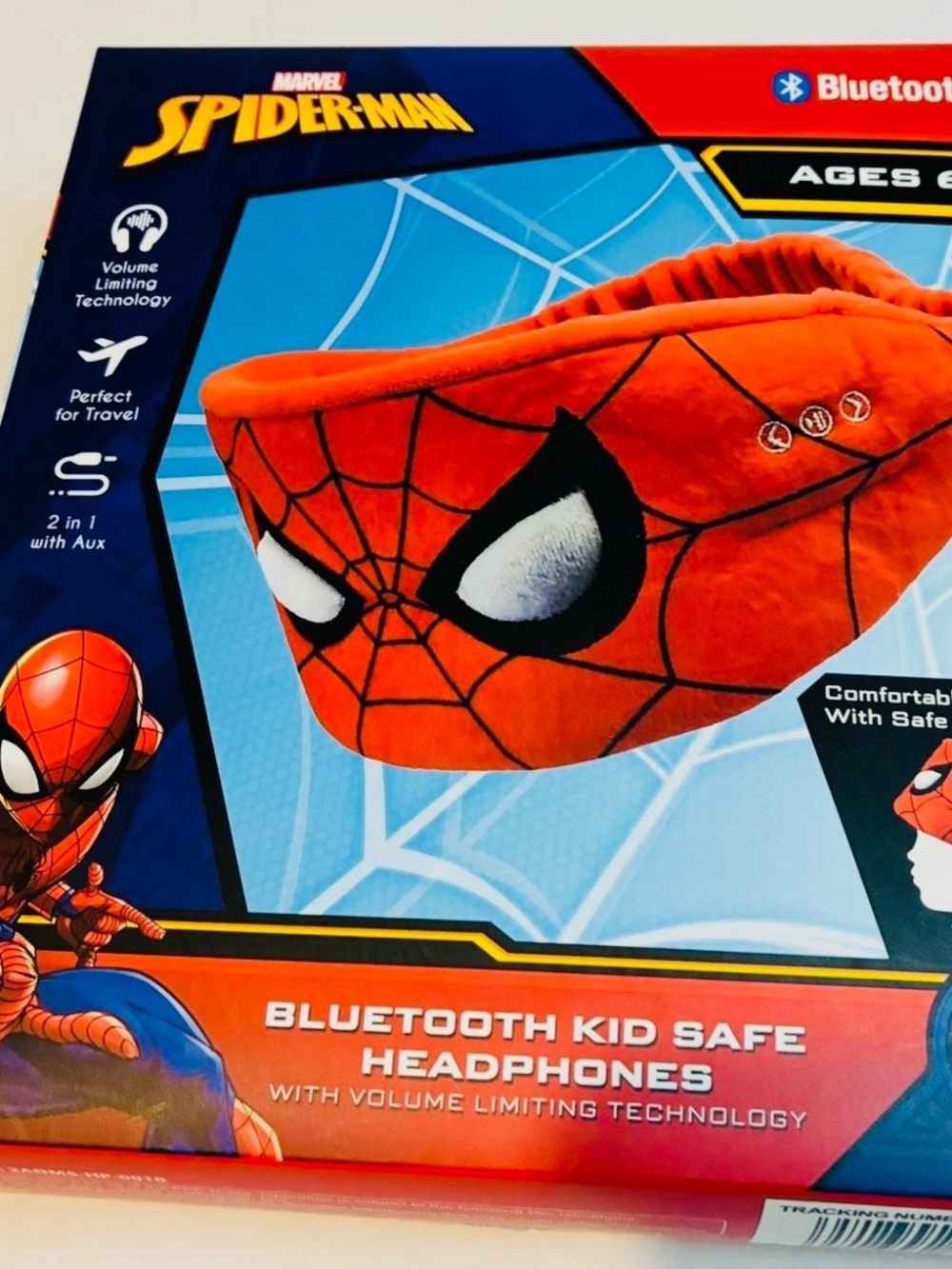 Marvel Spider-Man Kids Plush Headphones - Red/Black/White